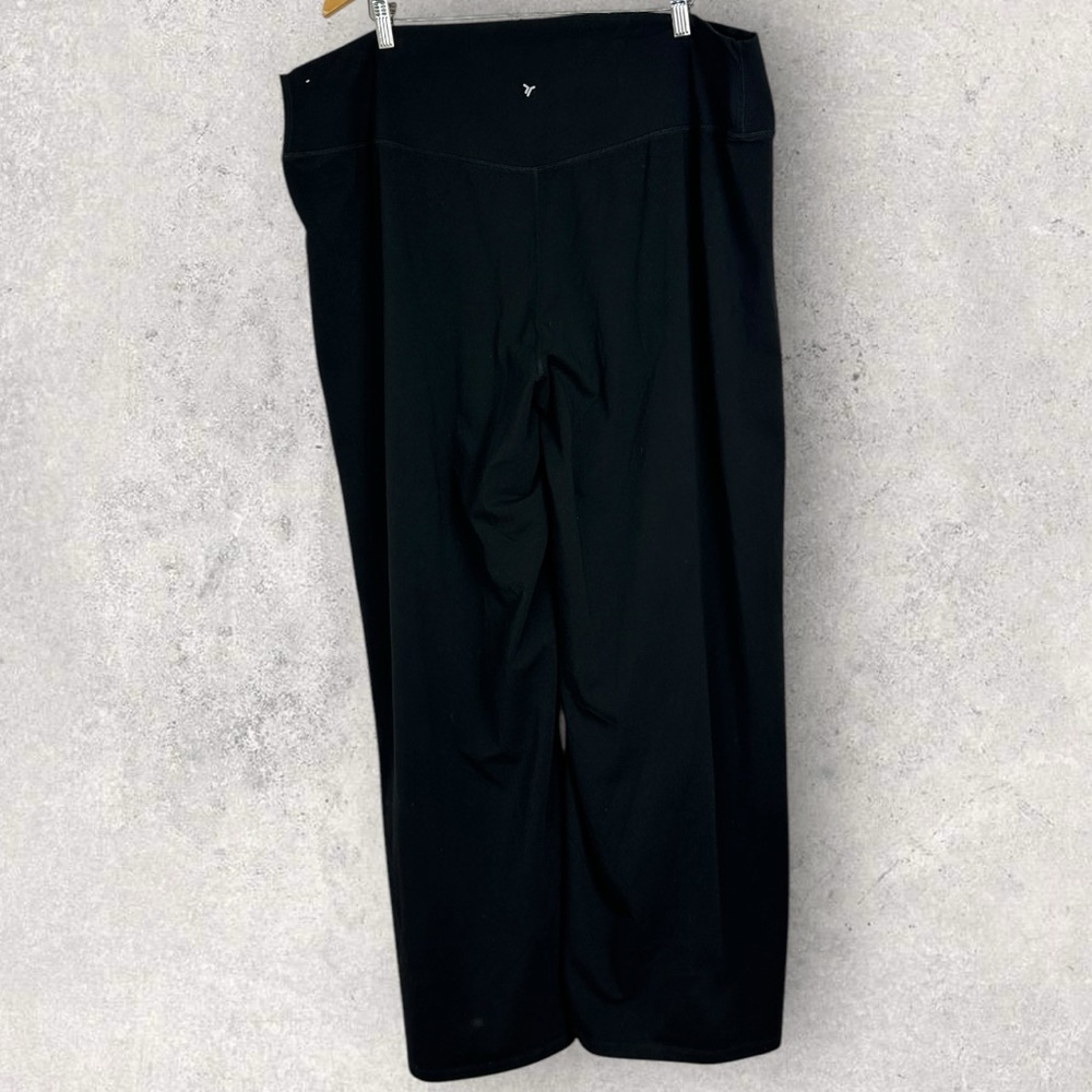Old Navy Extra High Rise Wide Leg Go Dry Black Leggings Womens Size 3X Pants - Picture 14 of 14